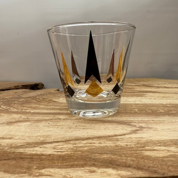 Vintage - Anchor Hocking - Golden Peaks - Whiskey - Old Fashion - Low Ball Glass - Picture 1 of 6